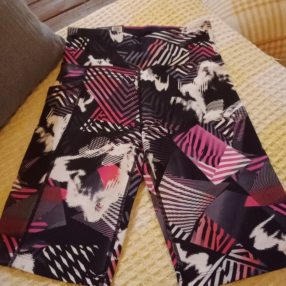 Calvin Klein Print and Solid High-Waisted Bike Shorts, New With Tags